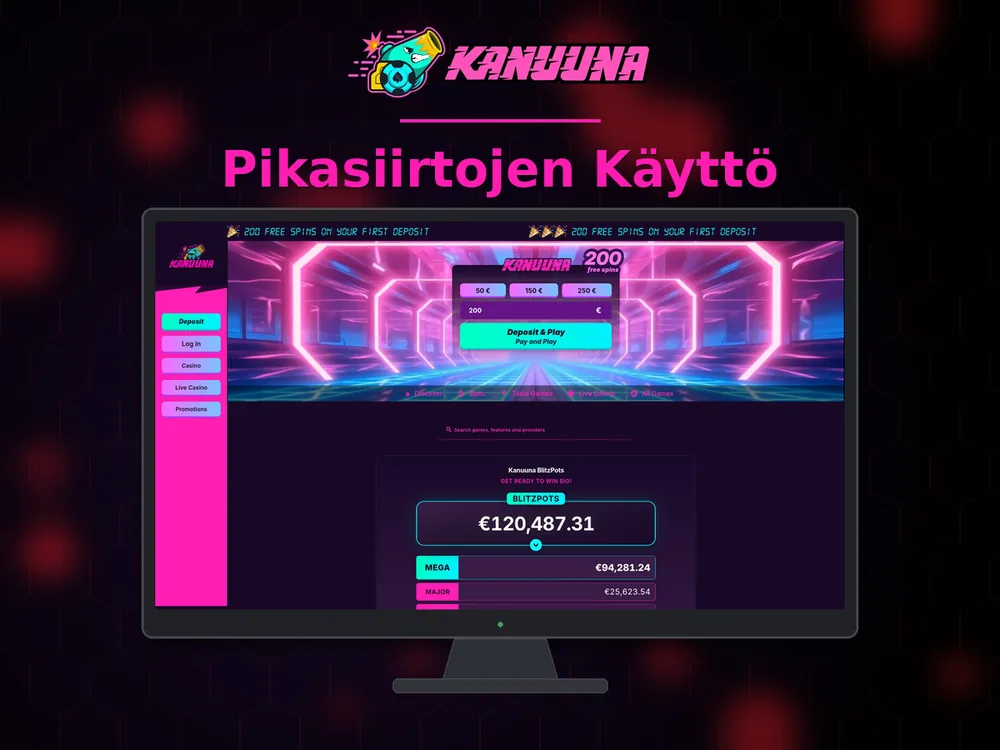 Kanuuna - Pikasiirtojen Käyttö